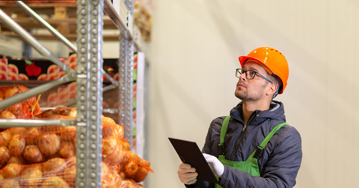 warehouse worker checking inventory