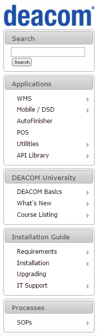 Deacom Help Navigation