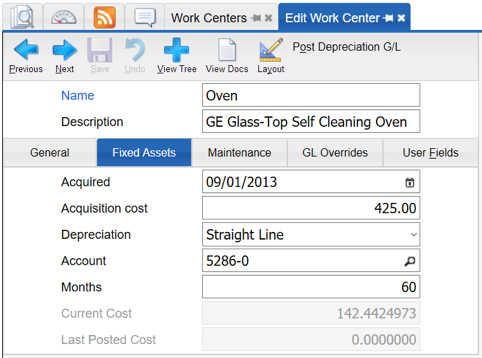 Deacom Work Center Depreciation 12.2016