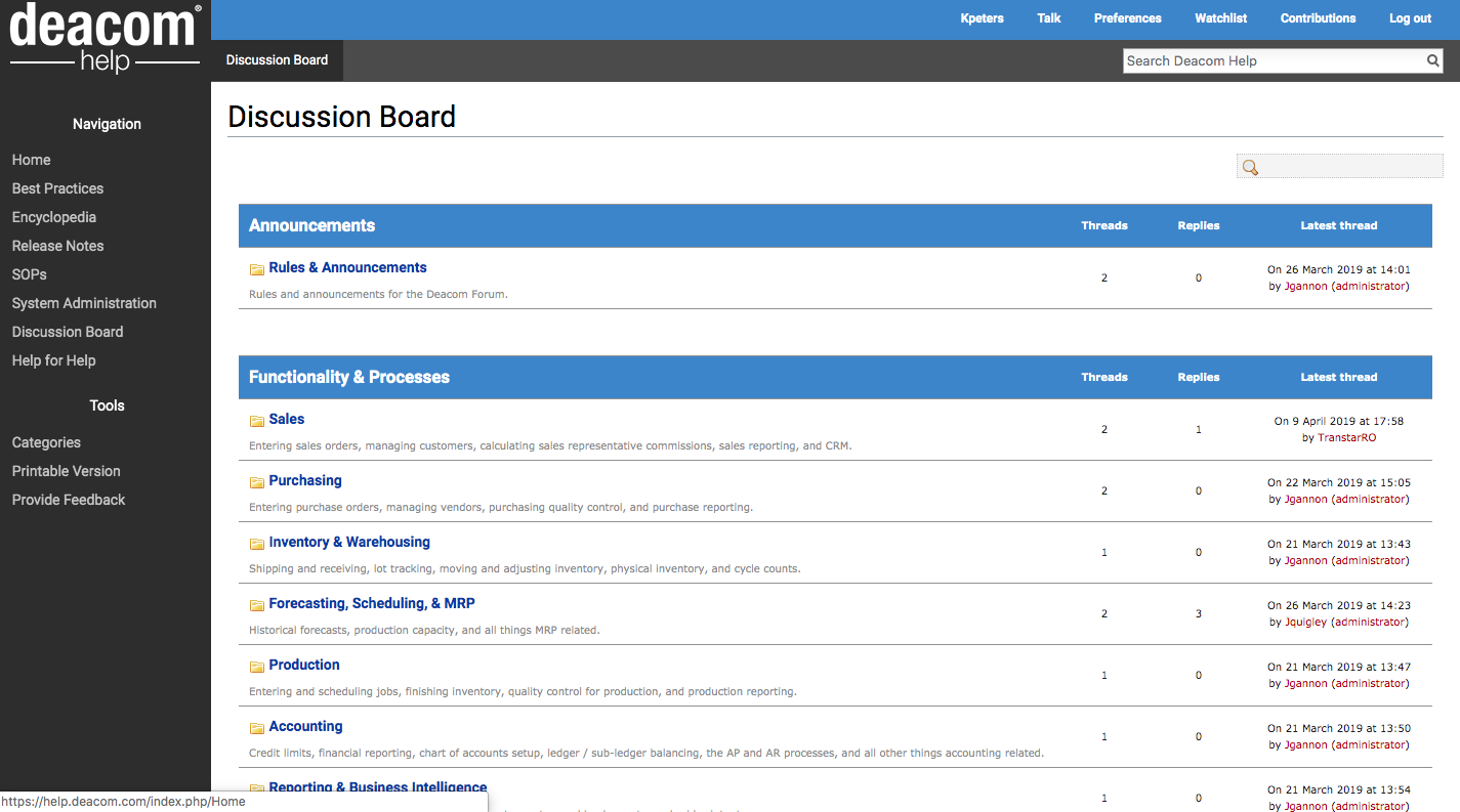 Deacom Discussion Board